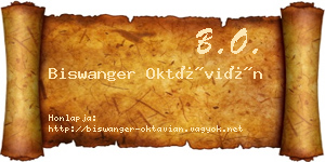 Biswanger Oktávián névjegykártya